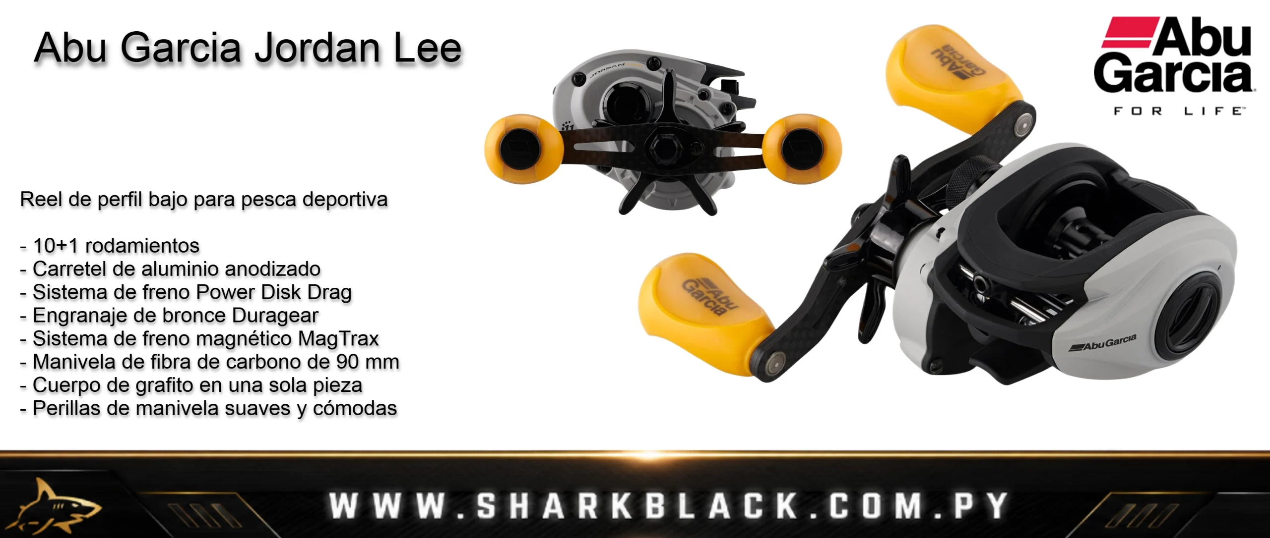 ABU GARCIA JORDAN LEE Velocidad, suavidad y control en cada lanzamiento 10+1 rodamientos | Ratio 7.1:1 | Drag 6,8 kg MagTrax Brake | Power Disk Drag | Manivela carbono 90 mm