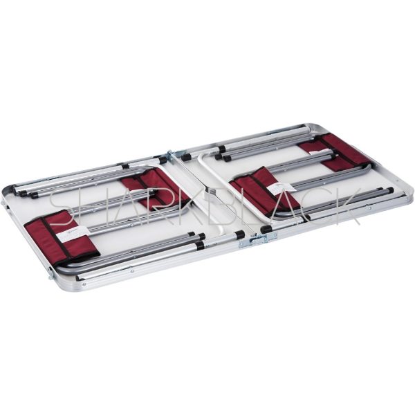 Mesa Maleta de Aluminio 4 Taburete Plegable Portátil | AZUL - Imagen 8