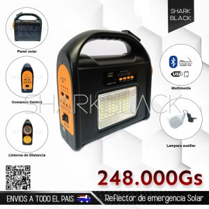 REFLECTOR DE EMERGENCIA SOLAR| RADIO FM | BLUETHOOTH | USB