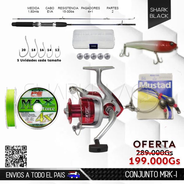CONJUNTO DE PESCA MRK-1| MOLINETE REDX | VARA | ACCESORIOS (AGOTADO) ✖️