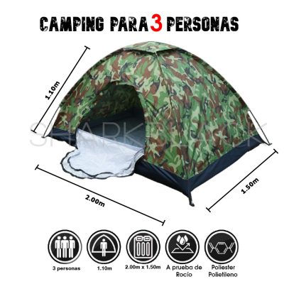Camping para 3 personas camuflado