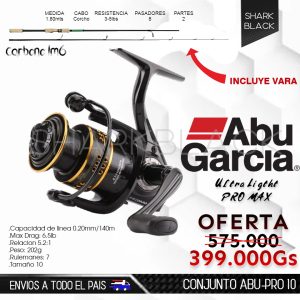 CONJUNTO ABU-PRO 10 | MOLINETE PRO MAX | VARA SENSITIVE ULTRA LIVIANO (AGOTADO) ✖️