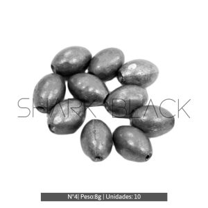 Plomada ovalada N°4 | 8 gramos | 10 unidades