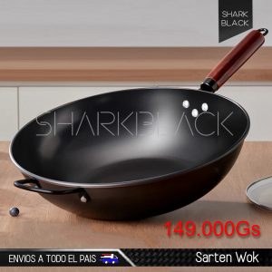 Sartén Wok de Hierro - 35cm de Diámetro x 10cm de Profundidad