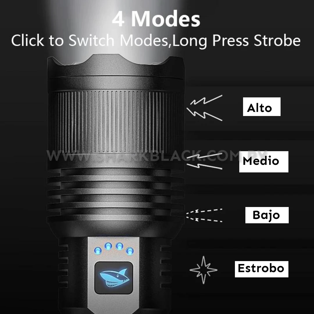 LINTERNA USB SHARK M80 8.400LMS SD-5212 - Imagen 2