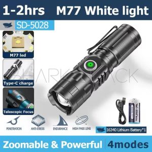 LINTERNA SHARK M77 USB 60 WTS SD-5028