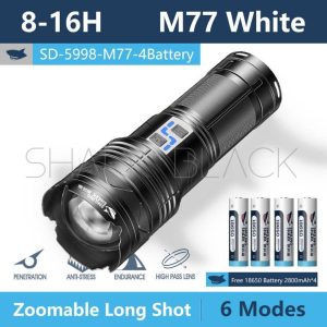 LINTERNA USB SHARK M77 10.000LMS SD-5998