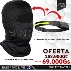 Conjunto Navy BL3 – Linterna Frontal 445 + Balaclava Rebatible