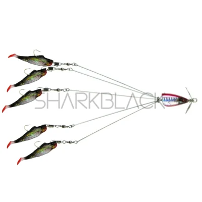 Señuelo Cardumen con Hélice y Cola Roja – Sistema de Atractivo Múltiple para Pesca
