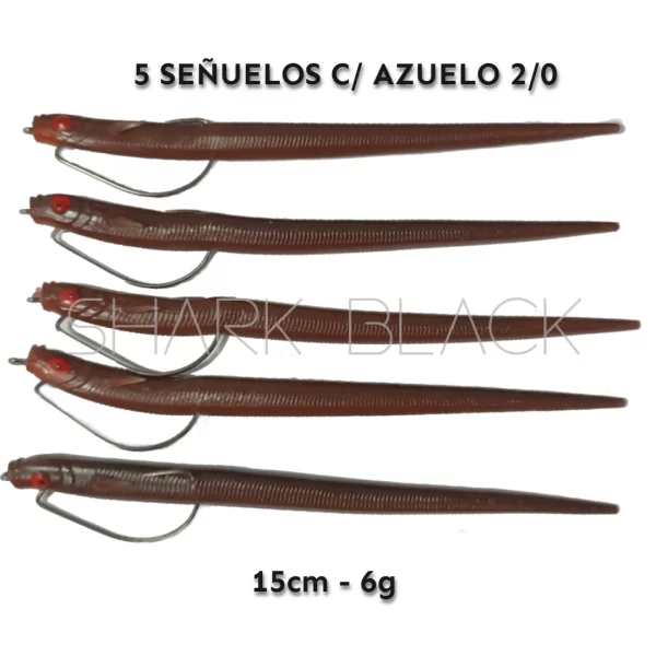 Señuelos con Anzuelo 2/0 – Set de 5 Unidades para Pesca
