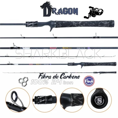 Vara de Pesca Dragon Fibra de Carbono 24Ton – Cast