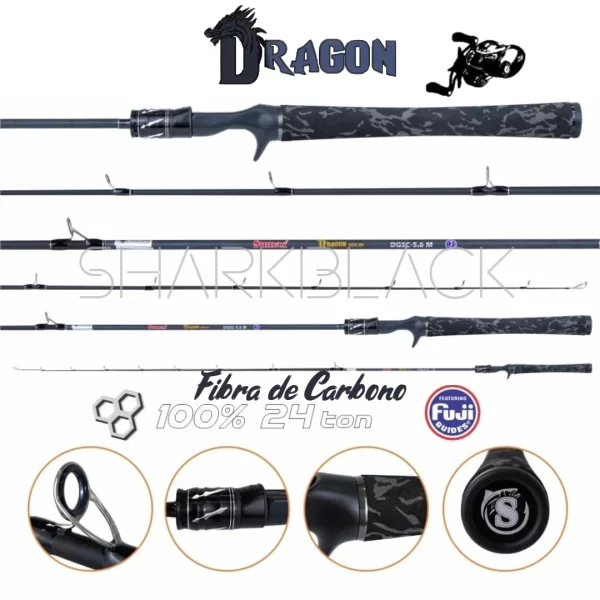 Vara de Pesca Dragon Fibra de Carbono 24Ton –  Cast