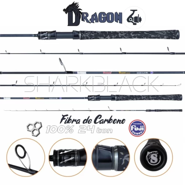 Vara de Pesca Dragon Fibra de Carbono 24Ton –  Spin