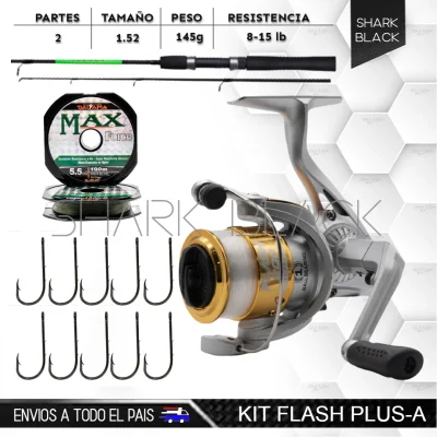 Kit Flash Plus – Conjunto completo de pesca (colores: B, V, R)