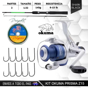 Kit Okuma Prisma Z15 – Molinete Okuma Prisma + Vara Arara 1.50 m + Monofilamento Daiyama