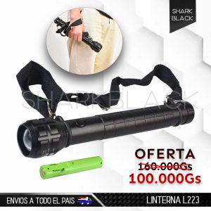 Linterna táctica recargable y a pila con clip metálico