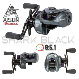 Reel Sumax Aison 8.5:1 – 12 rulemanes, freno 11 lb y estuche rígido