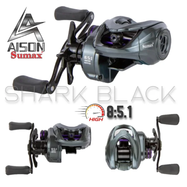 Reel Sumax Aison 8.5:1 – 12 rulemanes, freno 11 lb y estuche rígido