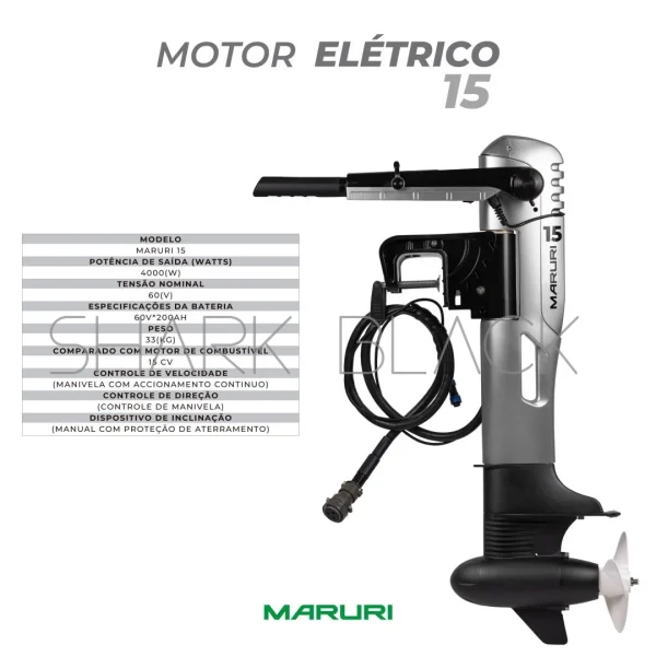 Motor Eléctrico Maruri 15 – Alto Rendimiento y Tecnología FOC para Pesca Deportiva Con Caja De Control - Imagen 2