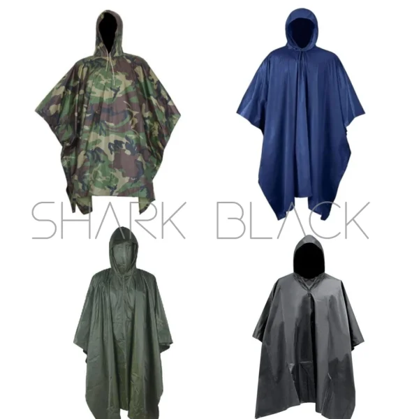 Poncho Impermeable con Capucha - Varios Colores y Camuflados