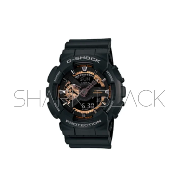 Reloj Casio G-Shock GA-110RG-1A Masculino Negro con Detalles en Oro Rosa