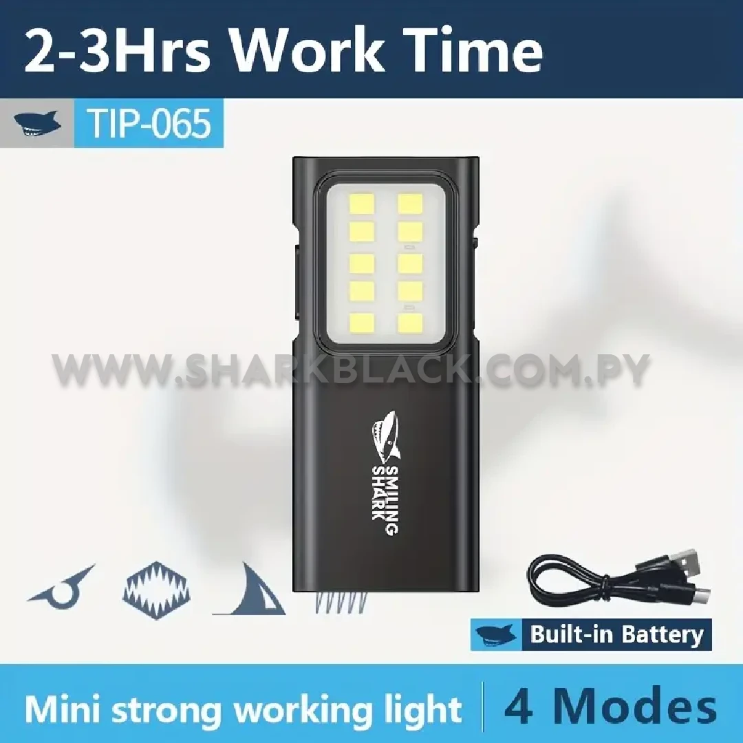 Linterna Shark Mini COB USB TIP-065 Recargable 4 Modos