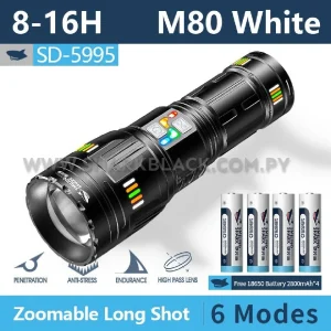 Linterna Shark M80 USB 12.000 lúmenes SD-5995