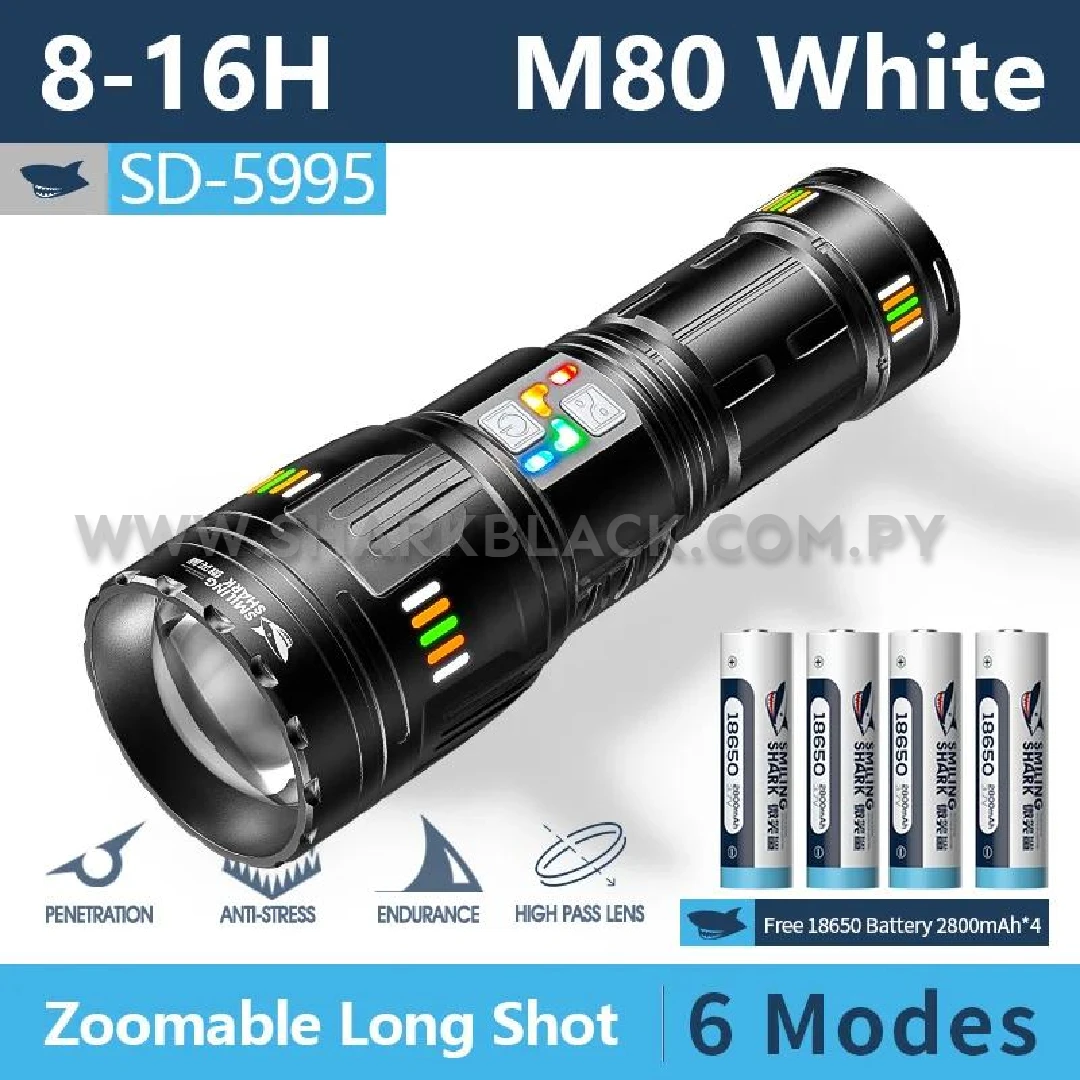Linterna Shark M80 USB 12.000 lúmenes SD-5995