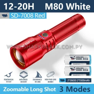 Linterna Shark M80 USB 9.000 lúmenes SD-7008RED