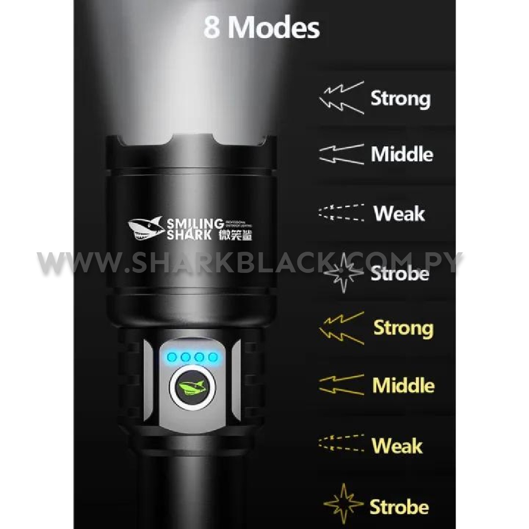 Linterna Shark P100 USB 12.000 lúmenes SD-7004 Recargable - Imagen 3