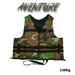 Chaleco Salvavidas Shark Black Aventure Camu 120kg