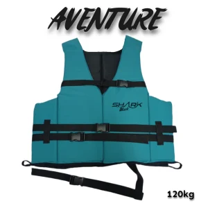 Chaleco Salvavidas Shark Black Aventure Turquesa 120kg