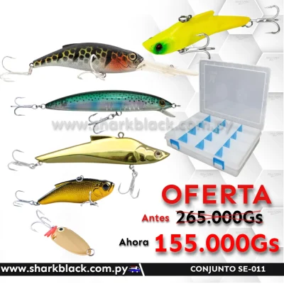 Conjunto de Señuelos de Pesca SE-011 con Caja Organizadora