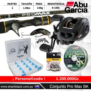 Conjunto Abu Garcia Pro Max con Caja Personalizada | Shark Black