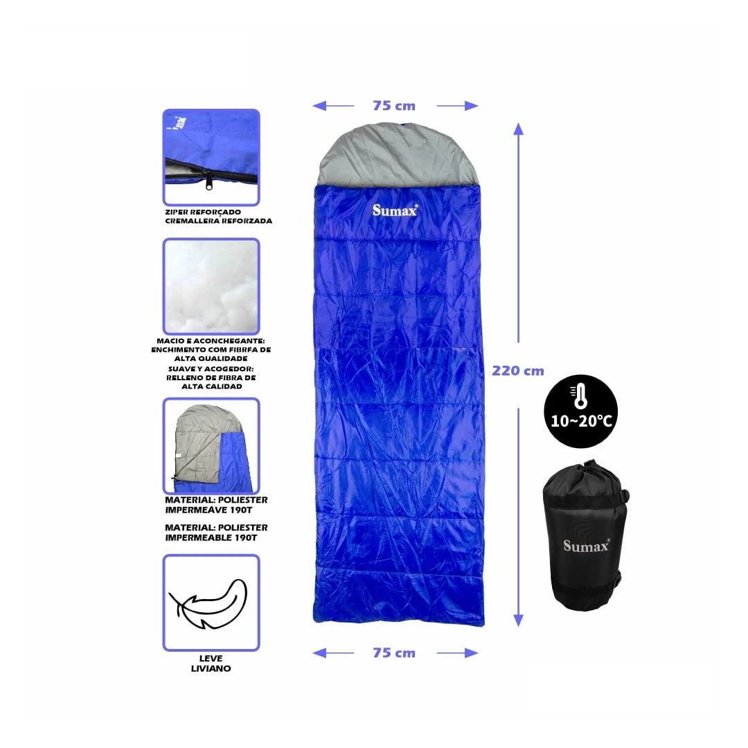 Saco de Dormir Sumax – SACO-2-AZUL - Imagen 3