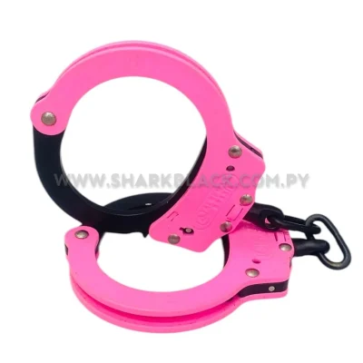 Esposas de Acero Carbono 1020 Pink/Black – Modelo Híbrido Profesional