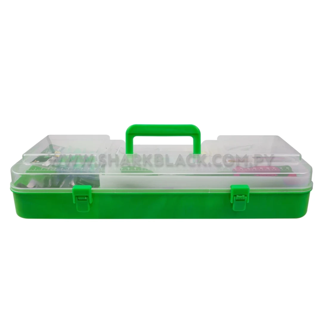 Caja Métrica Verde 18 divisiones con bandeja y alça 45x17x9 cm - Imagen 2