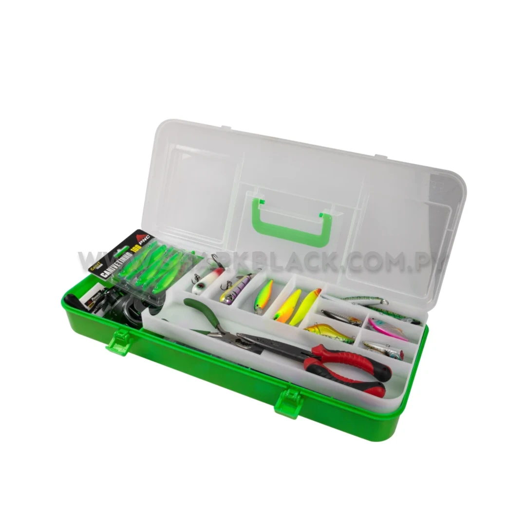 Caja Métrica Verde 18 divisiones con bandeja y alça 45x17x9 cm - Imagen 3