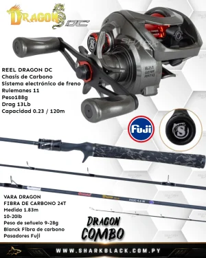 Combo Dragon DC con Vara Dragon Solid 1.83m 10-20lb