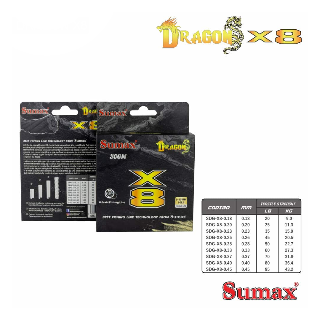 Multifilamento Sumax Dragon X8 300m - Imagen 2