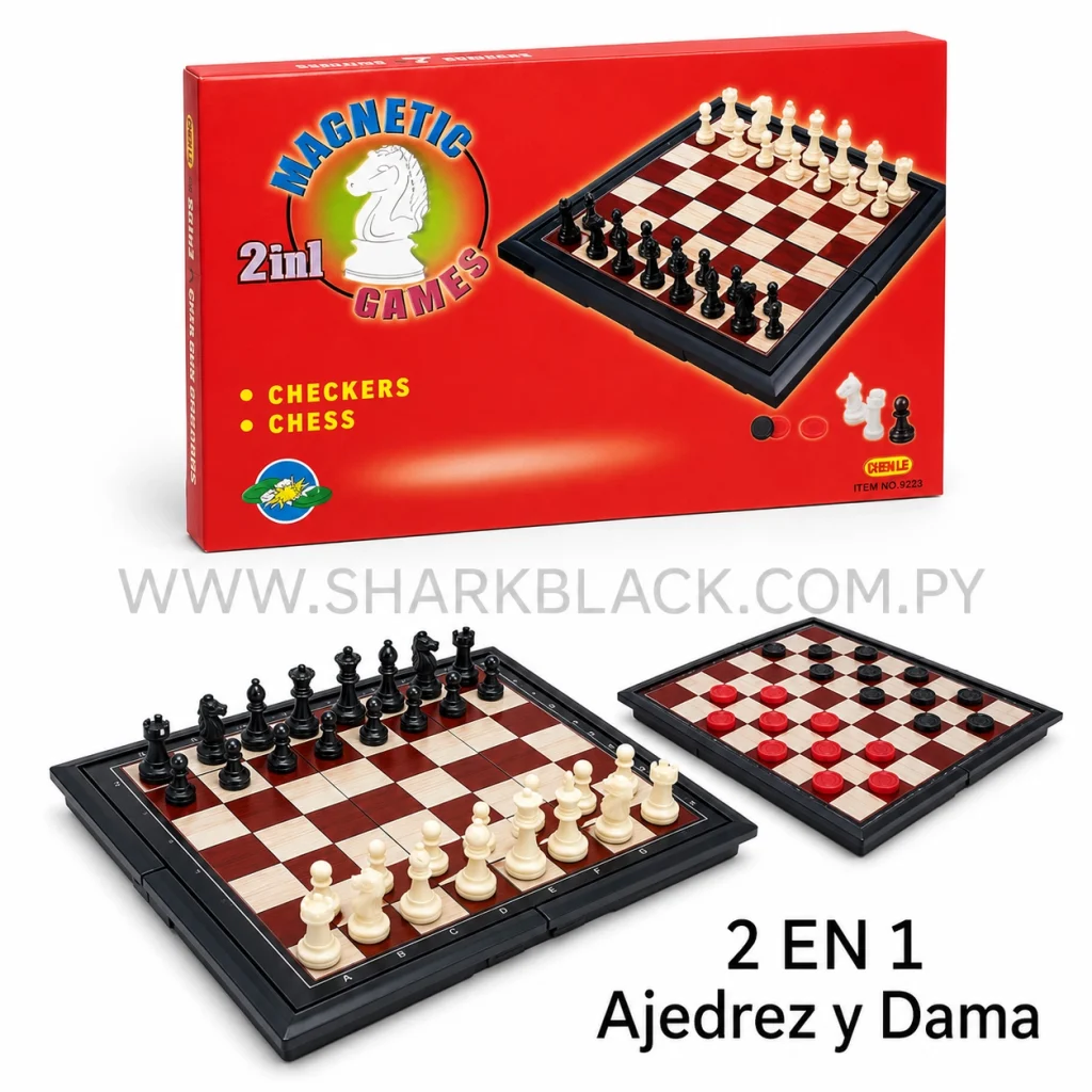 Juego Magnético 2 en 1 Ajedrez y Dama