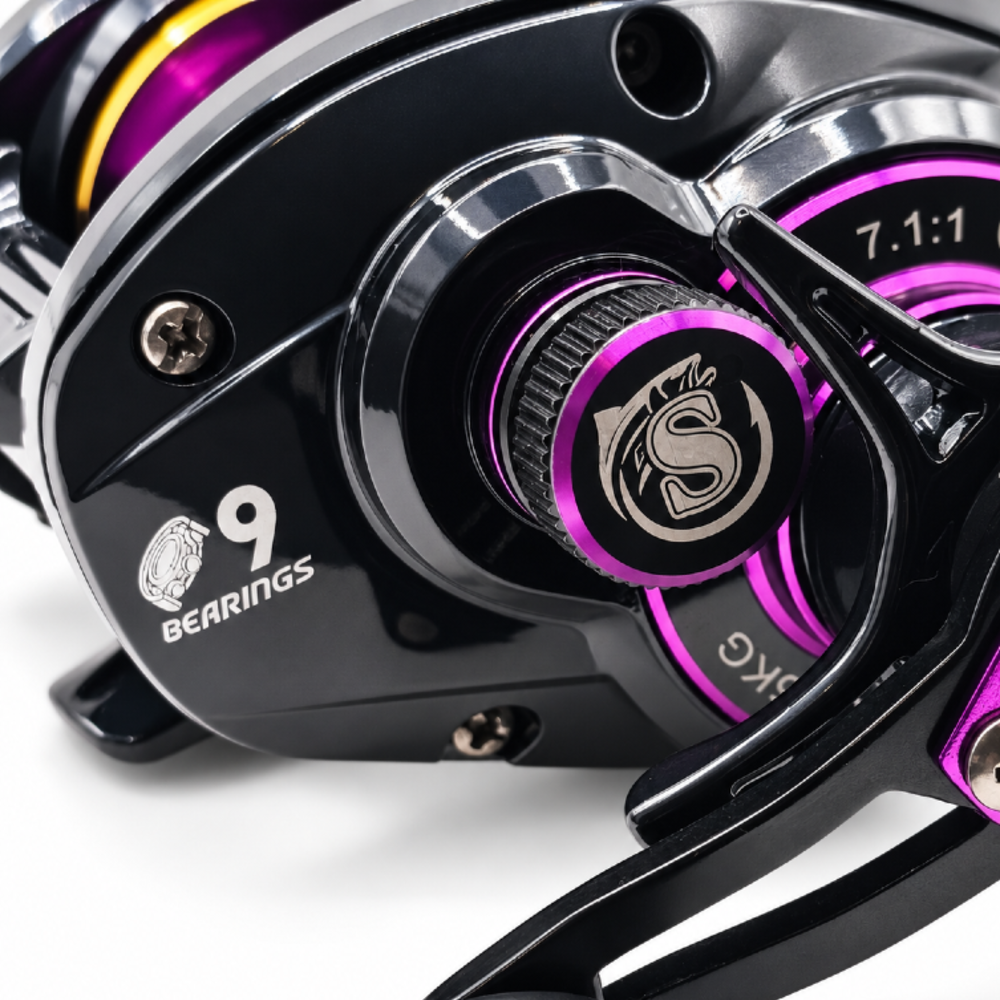 Reel Sumax Atenas DC 9000 Negro – Perfil Bajo, 9 Rulemanes, 7.1:1 - Imagen 5