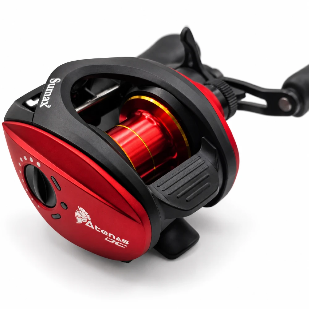 Reel Sumax Atenas DC 9000 Rojo – Perfil Bajo, 9 Rulemanes, 7.1:1 - Imagen 9