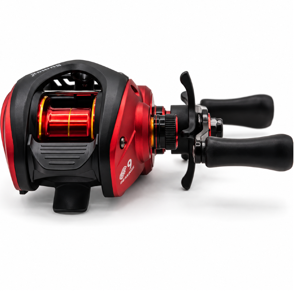 Reel Sumax Atenas DC 9000 Rojo – Perfil Bajo, 9 Rulemanes, 7.1:1 - Imagen 8
