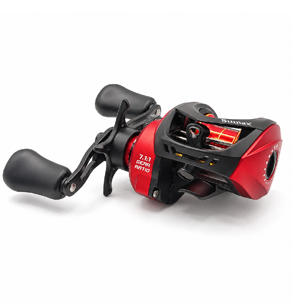 Reel Sumax Atenas DC 9000 Rojo – Perfil Bajo, 9 Rulemanes, 7.1:1 - Imagen 6