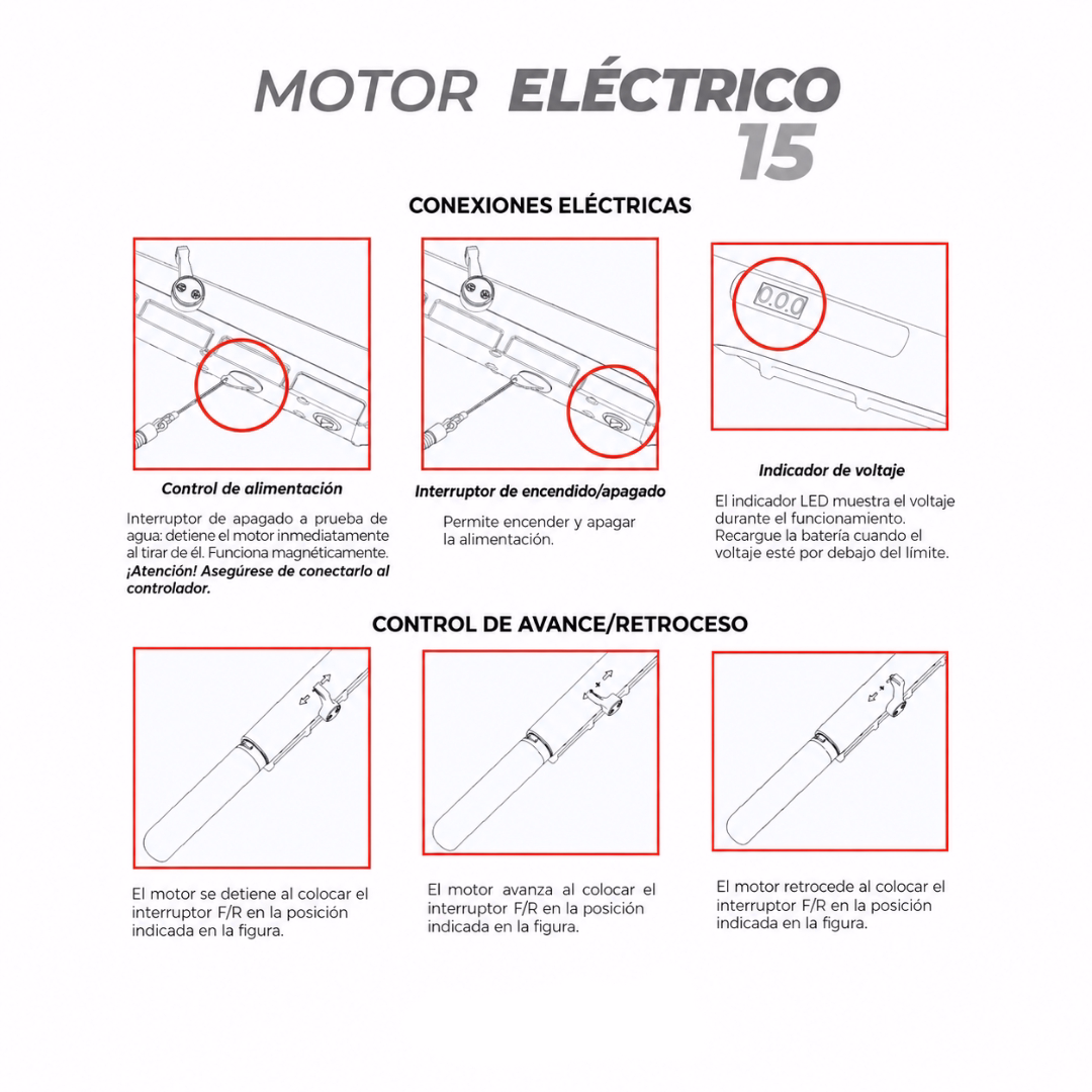 Motor Eléctrico Maruri 15 – Alto Rendimiento y Tecnología FOC para Pesca Deportiva Con Caja De Control - Imagen 3