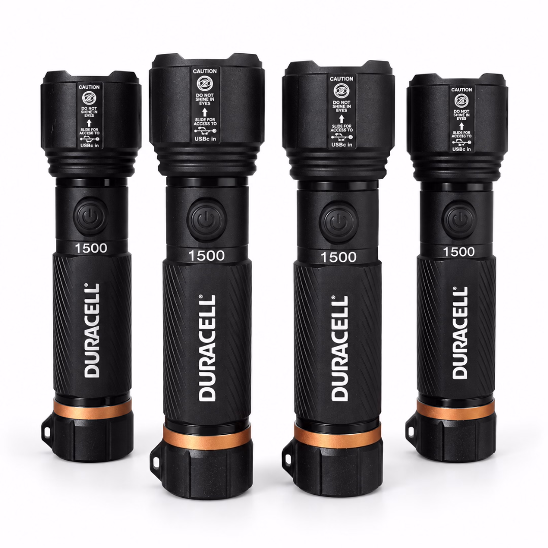 Pack x4 linternas Duracell Durabeam Ultra 1500 lúmenes recargables USB-C
