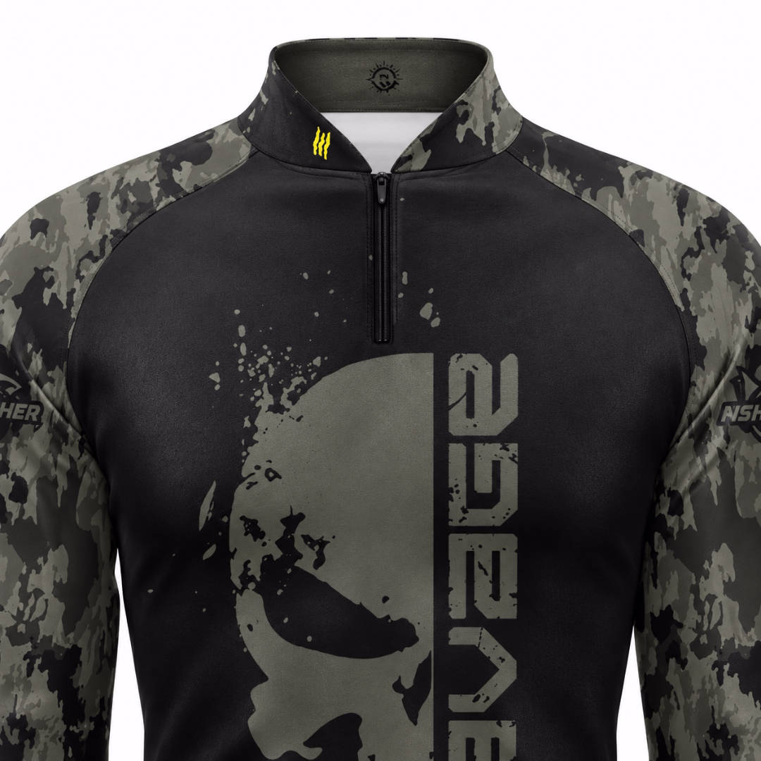 Remera de Pesca Savage New Fisher – Manga Larga UV50+ con Puño y Cuello Cura - Imagen 5