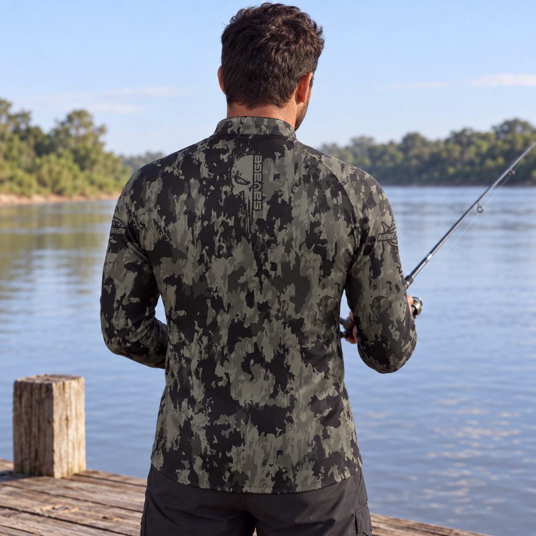 Remera de Pesca Savage New Fisher – Manga Larga UV50+ con Puño y Cuello Cura - Imagen 6