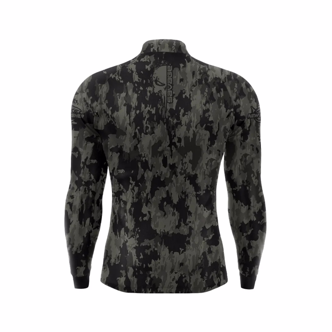 Remera de Pesca Savage New Fisher – Manga Larga UV50+ con Puño y Cuello Cura - Imagen 2